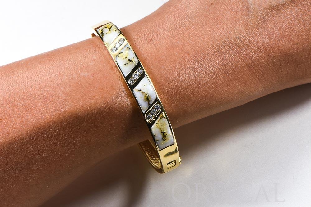 Gold Quartz Bracelet "Orocal" BBDL132D63Q Genuine Hand Crafted Jewelry - 14K Gold Casting