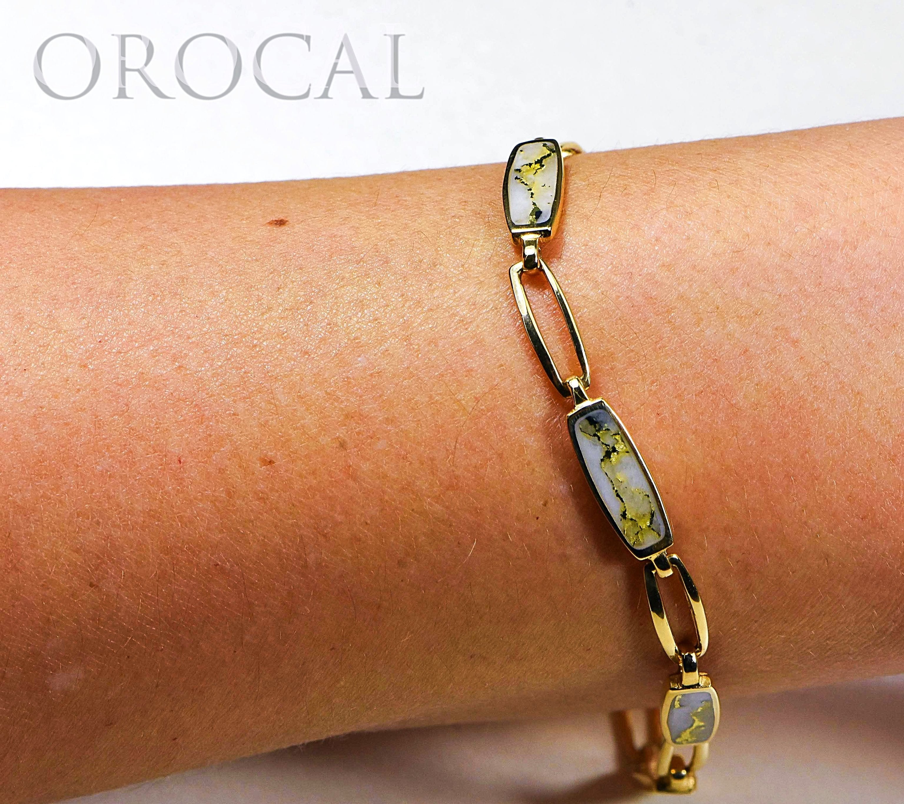 Gold Quartz Bracelet "Orocal" BDLOV5LQC89 Genuine Hand Crafted Jewelry - 14K Gold Casting