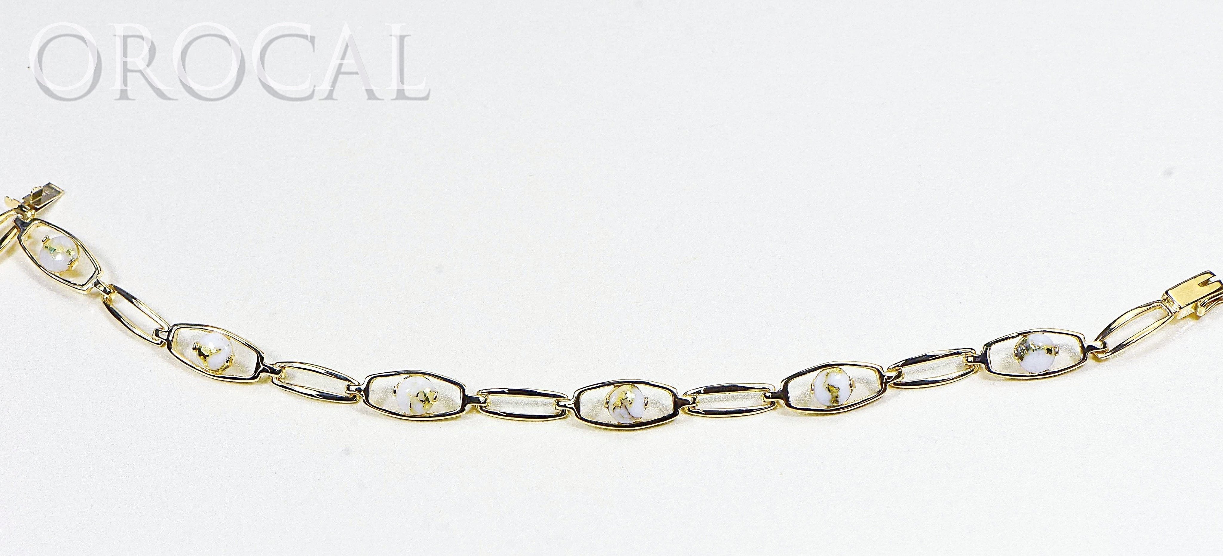 Gold Quartz Bracelet "Orocal" BDLOV5LHQC89 Genuine Hand Crafted Jewelry - 14K Gold Casting