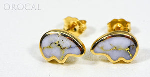 Gold Quartz Earrings "Orocal" EBR1SHQ Genuine Hand Crafted Jewelry - 14K Gold Casting