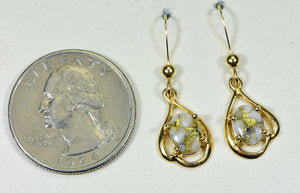 Gold Quartz Earrings "Orocal" EN870SMQ/LB Genuine Hand Crafted Jewelry - 14K Gold Casting