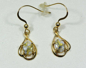 Gold Quartz Earrings "Orocal" EN870SMQ/LB Genuine Hand Crafted Jewelry - 14K Gold Casting