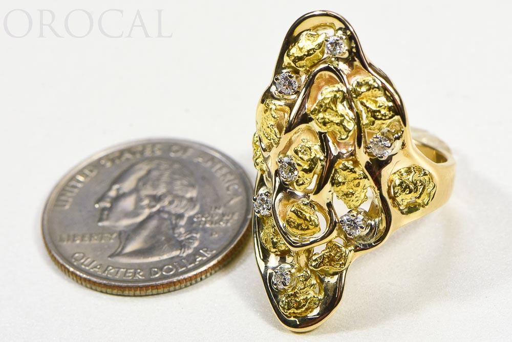 Gold Nugget Ladies Ring "Orocal" RL382D33 Genuine Hand Crafted Jewelry - 14K Casting