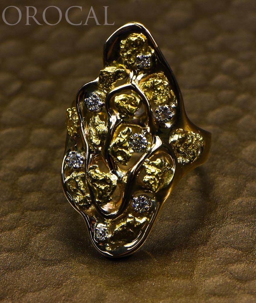 Gold Nugget Ladies Ring "Orocal" RL382D33 Genuine Hand Crafted Jewelry - 14K Casting