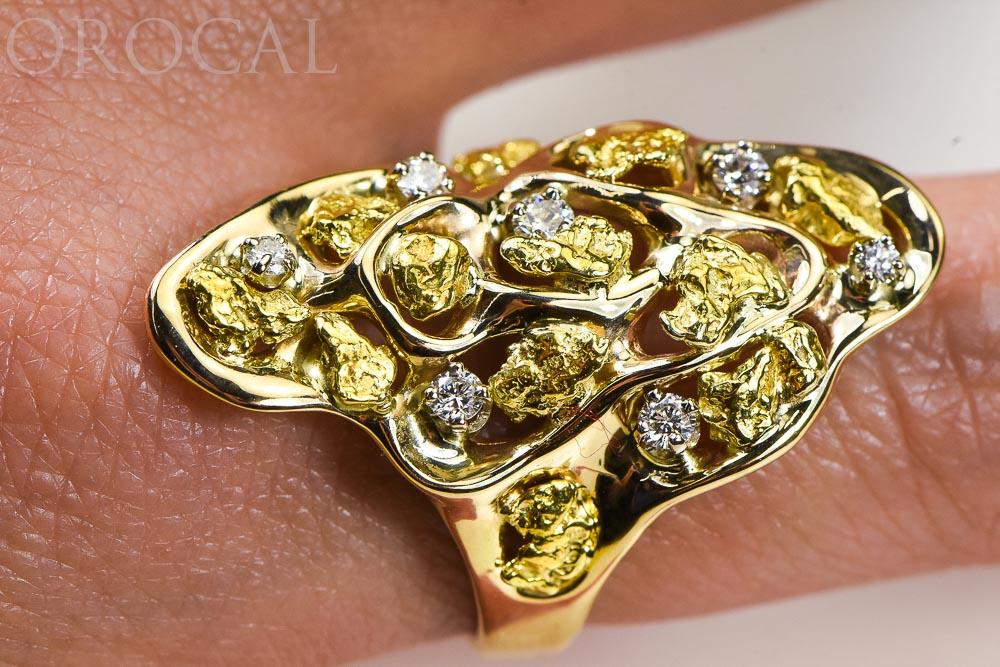 Gold Nugget Ladies Ring "Orocal" RL382D33 Genuine Hand Crafted Jewelry - 14K Casting