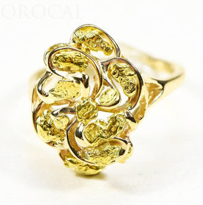 Gold Nugget Ladies Ring "Orocal" RL464 Genuine Hand Crafted Jewelry - 14K Casting