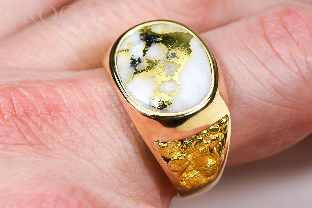 Gold Quartz Ring "Orocal" RM802Q Genuine Hand Crafted Jewelry - 14K Gold Casting