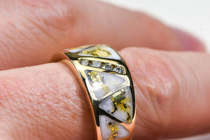 Gold Quartz Ring "Orocal" RM883D20Q Genuine Hand Crafted Jewelry - 14K Gold Casting