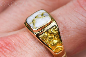 Gold Quartz Ring "Orocal" RM774NQ Genuine Hand Crafted Jewelry - 14K Gold Casting