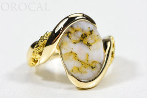 Gold Quartz Ring "Orocal" RL1002NQ Genuine Hand Crafted Jewelry - 14K Gold Casting