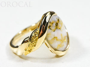 Gold Quartz Ring "Orocal" RL1002NQ Genuine Hand Crafted Jewelry - 14K Gold Casting