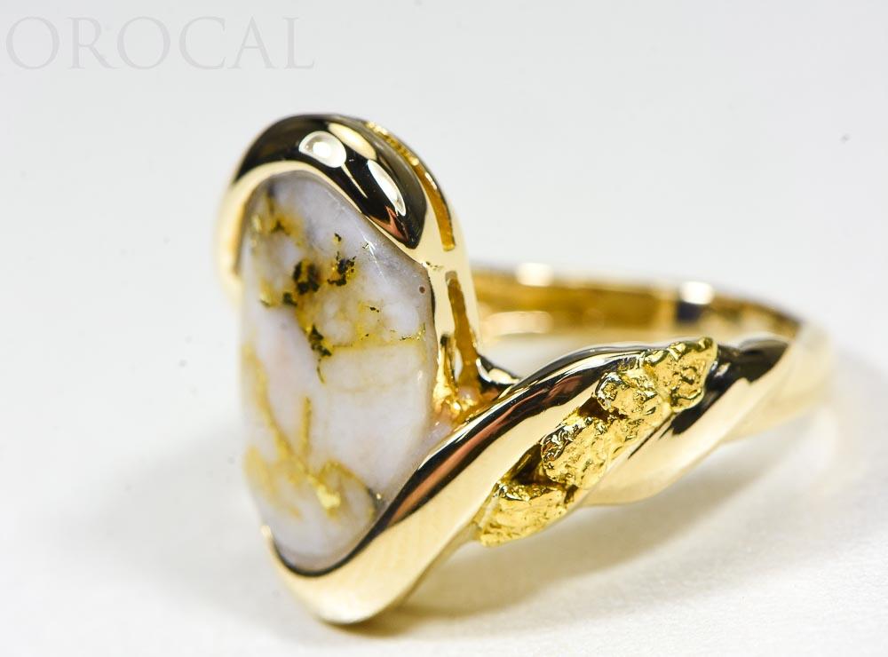 Gold Quartz Ring "Orocal" RL1002NQ Genuine Hand Crafted Jewelry - 14K Gold Casting