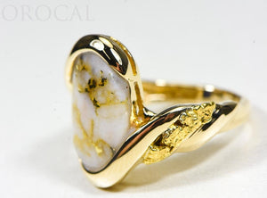 Gold Quartz Ring "Orocal" RL1002NQ Genuine Hand Crafted Jewelry - 14K Gold Casting