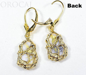 Gold Quartz Earrings "Orocal" EFFQ5/LB Genuine Hand Crafted Jewelry - 14K Gold Casting