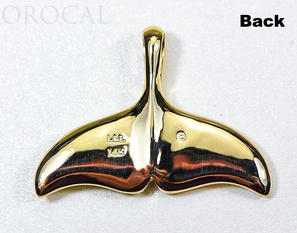 Gold Quartz Pendant Whales Tail "Orocal" PAJWT302NQ Genuine Hand Crafted Jewelry - 14K Gold Casting