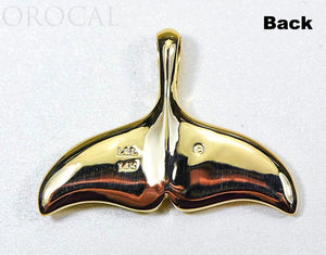 Gold Quartz Pendant Whales Tail "Orocal" PAJWT302NQ Genuine Hand Crafted Jewelry - 14K Gold Casting