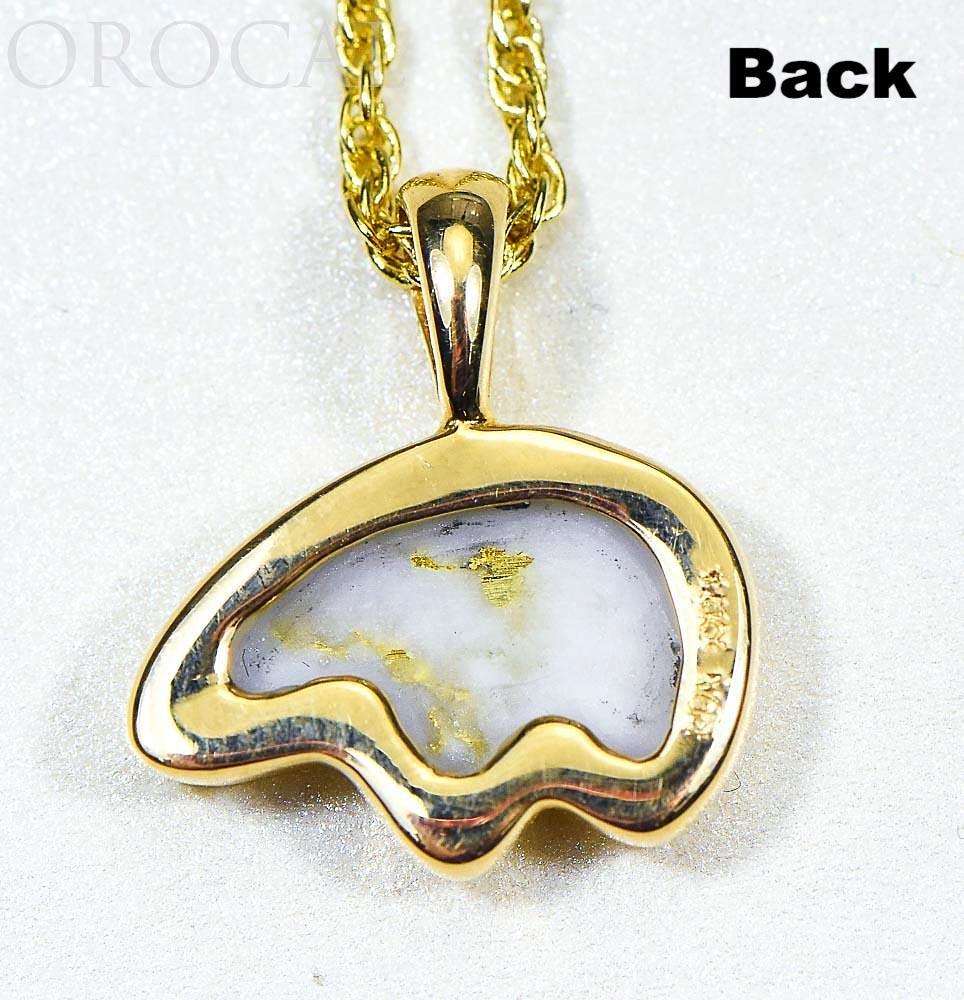 Gold Quartz Pendant Bear "Orocal" PBR1MHQX Genuine Hand Crafted Jewelry - 14K Gold Casting