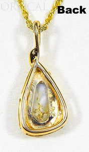 Gold Quartz Pendant "Orocal" PN822QX Genuine Hand Crafted Jewelry - 14K Gold Yellow Gold Casting