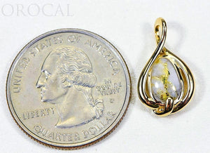 Gold Quartz Pendant "Orocal" PN825QX Genuine Hand Crafted Jewelry - 14K Gold Yellow Gold Casting