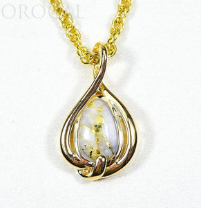 Gold Quartz Pendant "Orocal" PN825QX Genuine Hand Crafted Jewelry - 14K Gold Yellow Gold Casting