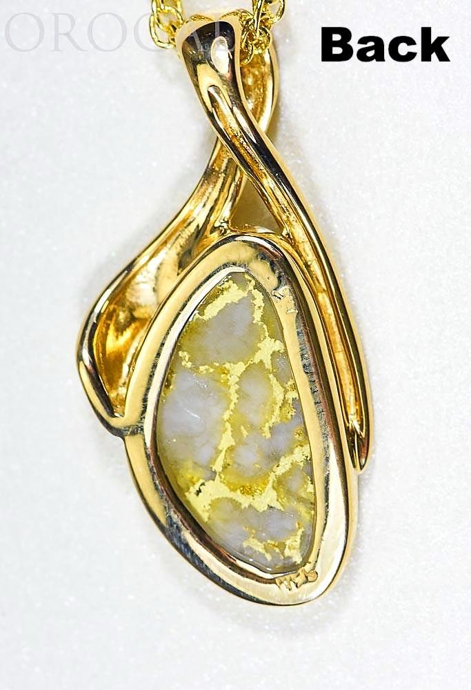 Gold Quartz Pendant "Orocal" PN827QX Genuine Hand Crafted Jewelry - 14K Gold Yellow Gold Casting