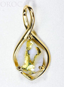 Gold Quartz Pendant "Orocal" PN868QX Genuine Hand Crafted Jewelry - 14K Gold Yellow Gold Casting