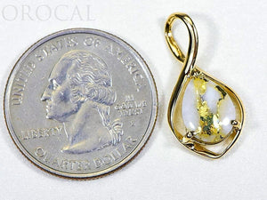 Gold Quartz Pendant "Orocal" PN868QX Genuine Hand Crafted Jewelry - 14K Gold Yellow Gold Casting