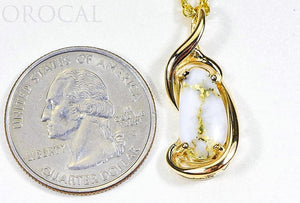 Gold Quartz Pendant "Orocal" PN784LQX Genuine Hand Crafted Jewelry - 14K Gold Yellow Gold Casting