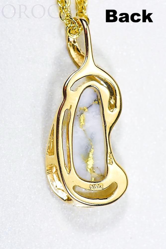 Gold Quartz Pendant "Orocal" PN784LQX Genuine Hand Crafted Jewelry - 14K Gold Yellow Gold Casting