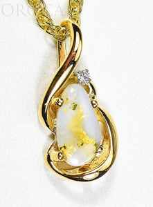 Gold Quartz Pendant "Orocal" PN784SDQX Genuine Hand Crafted Jewelry - 14K Gold Yellow Gold Casting