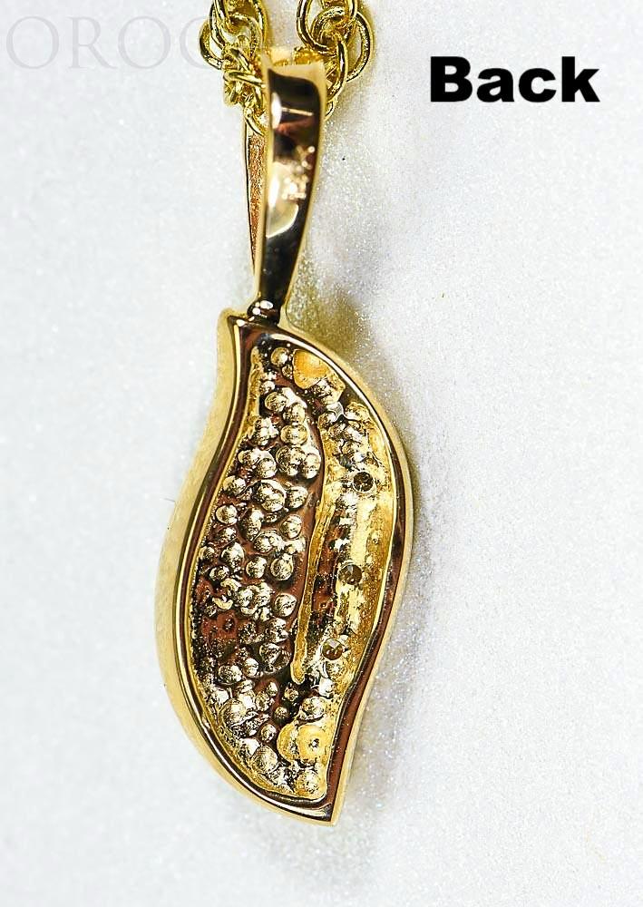 Gold Quartz Pendant "Orocal" PN806DQX Genuine Hand Crafted Jewelry - 14K Gold Yellow Gold Casting