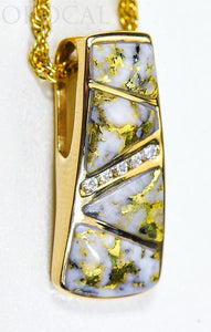 Gold Quartz Pendant "Orocal" PN798DQX Genuine Hand Crafted Jewelry - 14K Gold Yellow Gold Casting