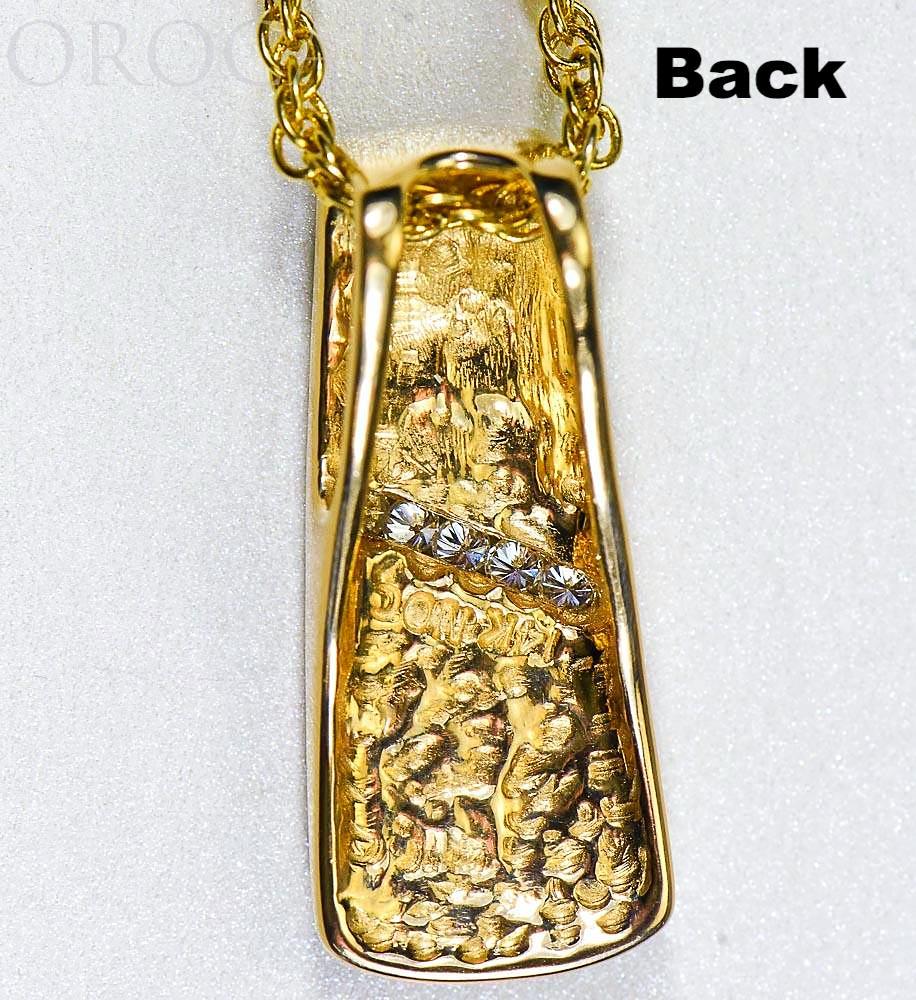 Gold Quartz Pendant "Orocal" PN798DQX Genuine Hand Crafted Jewelry - 14K Gold Yellow Gold Casting