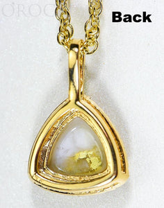 Gold Quartz Pendant "Orocal" PN1123DQ Genuine Hand Crafted Jewelry - 14K Gold Yellow Gold Casting