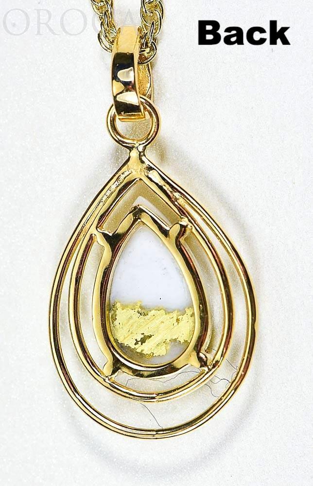 Gold Quartz Pendant "Orocal" PN1076SQ Genuine Hand Crafted Jewelry - 14K Gold Yellow Gold Casting