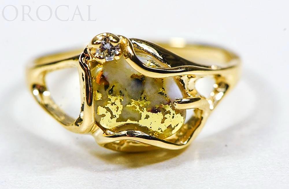 Gold Quartz Ladies Ring "Orocal" RL1079DQ Genuine Hand Crafted Jewelry - 14K Gold Casting