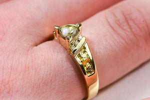 Gold Quartz Ladies Ring "Orocal" RL881D12NQ Genuine Hand Crafted Jewelry - 14K Gold Casting