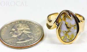 Gold Quartz Ladies Ring "Orocal" RL517Q Genuine Hand Crafted Jewelry - 14K Gold Casting