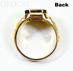 Gold Quartz Mens Ring "Orocal" RM962Q Genuine Hand Crafted Jewelry - 14K Gold Casting