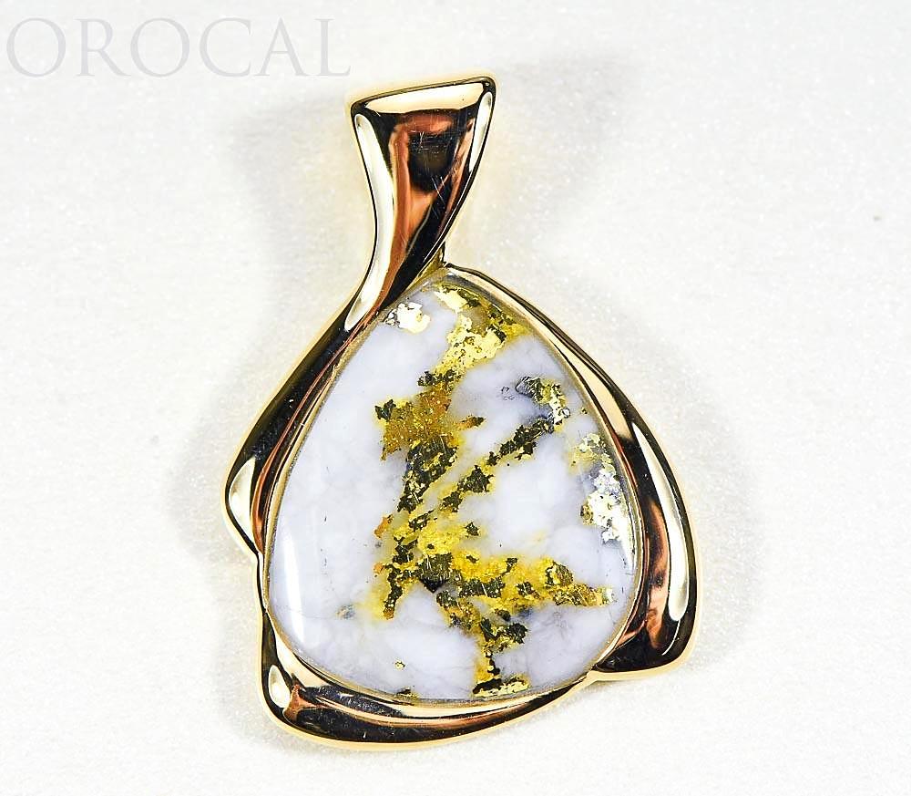 Gold Quartz Pendant "Orocal" PDL105MQX Genuine Hand Crafted Jewelry - 14K Gold Yellow Gold Casting