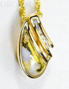 Gold Quartz Pendant "Orocal" PDL47D12QX Genuine Hand Crafted Jewelry - 14K Gold Yellow Gold Casting