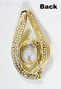 Gold Quartz Pendant "Orocal" PN564QX Genuine Hand Crafted Jewelry - 14K Gold Yellow Gold Casting