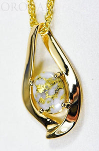 Gold Quartz Pendant "Orocal" PN564QX Genuine Hand Crafted Jewelry - 14K Gold Yellow Gold Casting