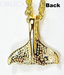 Gold Quartz Pendant Whales Tail "Orocal" PDLWT12QX Genuine Hand Crafted Jewelry - 14K Gold Yellow Gold Casting