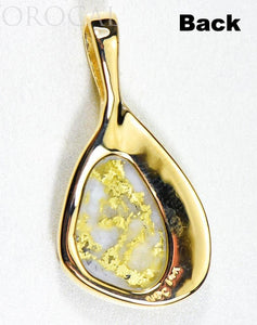 Gold Quartz Pendant "Orocal" PSC105QX Genuine Hand Crafted Jewelry - 14K Gold Yellow Gold Casting