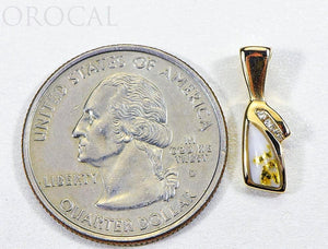 Gold Quartz Pendant "Orocal" PN1072DQ Genuine Hand Crafted Jewelry - 14K Gold Yellow Gold Casting