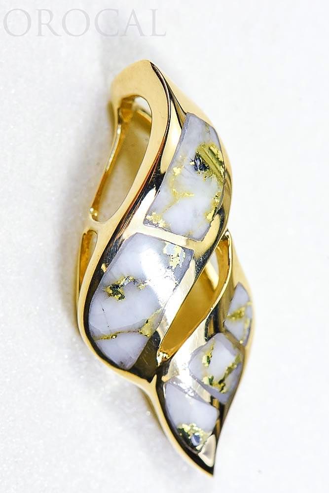 Gold Quartz Pendant "Orocal" PN649QX Genuine Hand Crafted Jewelry - 14K Gold Yellow Gold Casting