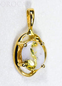 Gold Quartz Pendant "Orocal" PN805XSQX Genuine Hand Crafted Jewelry - 14K Gold Yellow Gold Casting