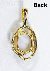 Gold Quartz Pendant "Orocal" PN805XSQX Genuine Hand Crafted Jewelry - 14K Gold Yellow Gold Casting