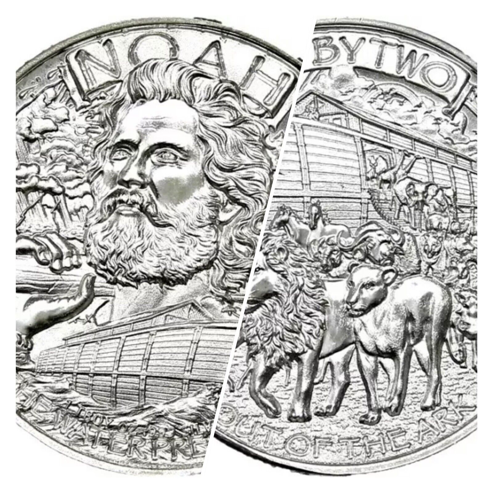 1 TROY OZ .999 FINE SILVER NOAHS ARK ROUND BU